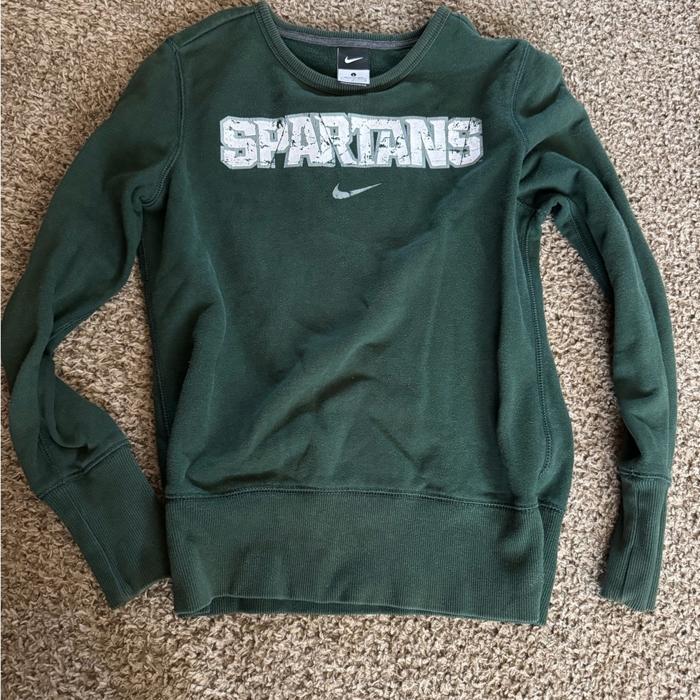 Michigan State Nike Women's Green Spartans Sweater L